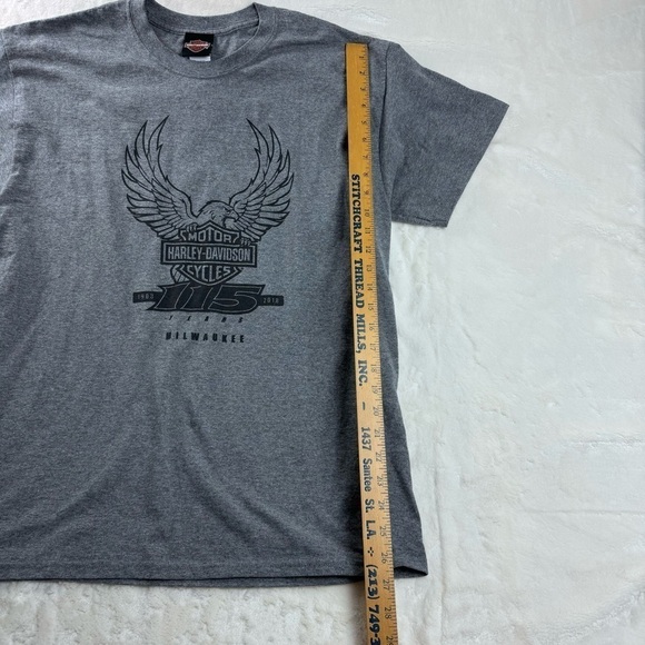 Harley-Davidson Tee Shirt Gray Large Unisex 115 years Anniversary - Picture 5 of 11